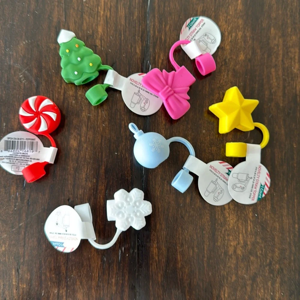 Novelty straw topper. Set of 6 Target Straw toppers.